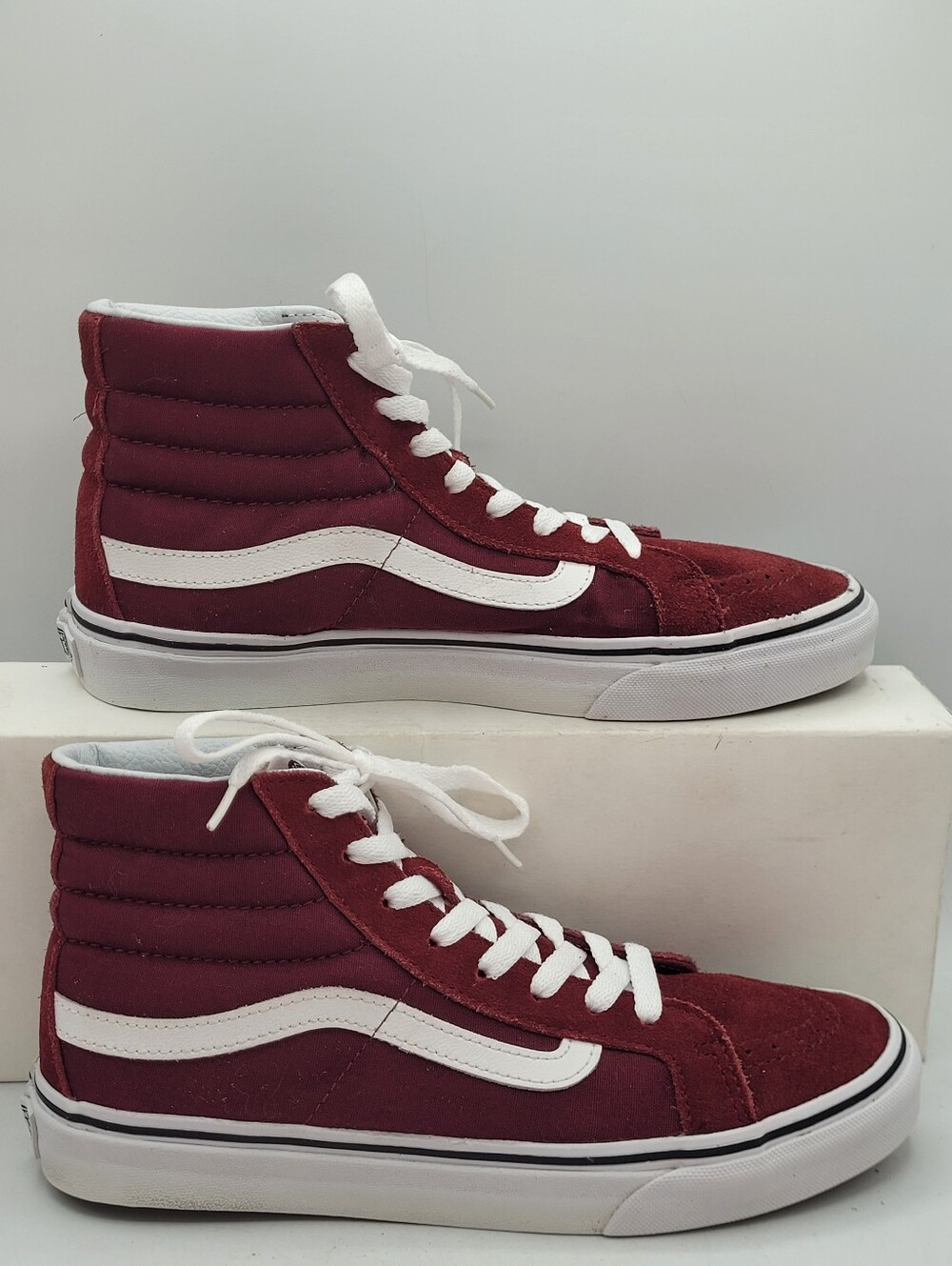 Vans Marroon / Burgundy /Wine Hitop Skater Sneakers Size 7.5 In Womens 6 In Mens